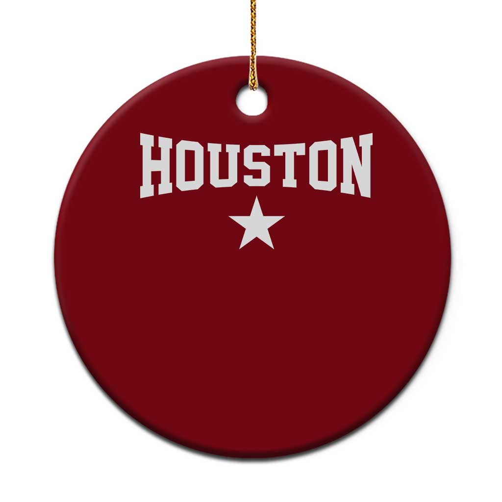 Vintage Houston Ceramic Ornament Retro Texas Throwback Athletic Sports Style 80s 90s