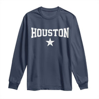 Vintage Houston Long Sleeve Shirt Retro Texas Throwback Athletic Sports Style 80s 90s