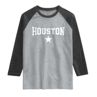 Vintage Houston Raglan Shirt Retro Texas Throwback Athletic Sports Style 80s 90s