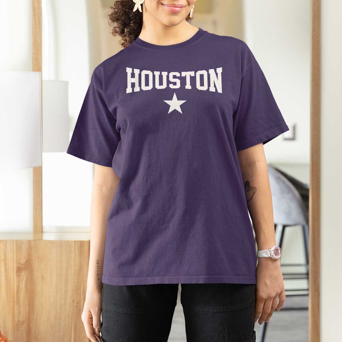 Vintage Houston T Shirt For Women Retro Texas Throwback Athletic Sports Style 80s 90s