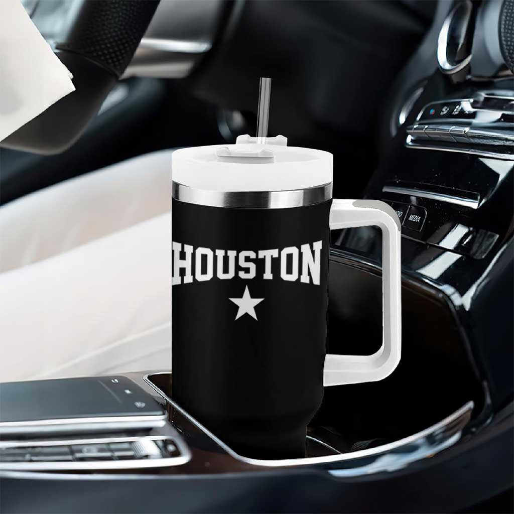 Vintage Houston Tumbler With Handle Retro Texas Throwback Athletic Sports Style 80s 90s