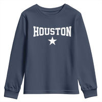 Vintage Houston Youth Sweatshirt Retro Texas Throwback Athletic Sports Style 80s 90s
