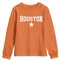 Vintage Houston Youth Sweatshirt Retro Texas Throwback Athletic Sports Style 80s 90s