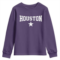 Vintage Houston Youth Sweatshirt Retro Texas Throwback Athletic Sports Style 80s 90s