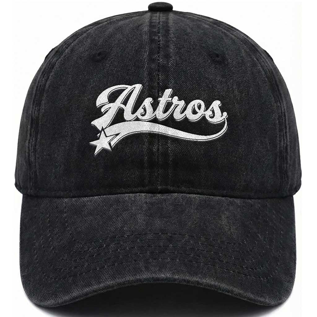 Vintage Astro Script Name Washed Cotton Baseball Cap Texas Vintage Sports Jersey Style 80s 90s