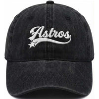 Vintage Astro Script Name Washed Cotton Baseball Cap Texas Vintage Sports Jersey Style 80s 90s