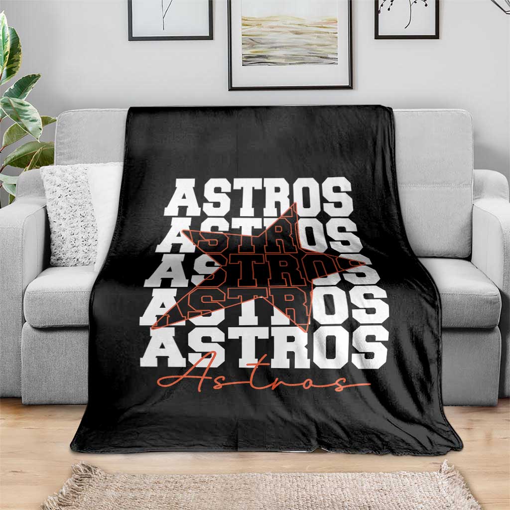 Vintage Astro Last Name Throw Blanket Baseball Fan Graphic