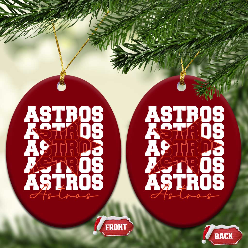 Vintage Astro Last Name Ceramic Ornament Baseball Fan Graphic
