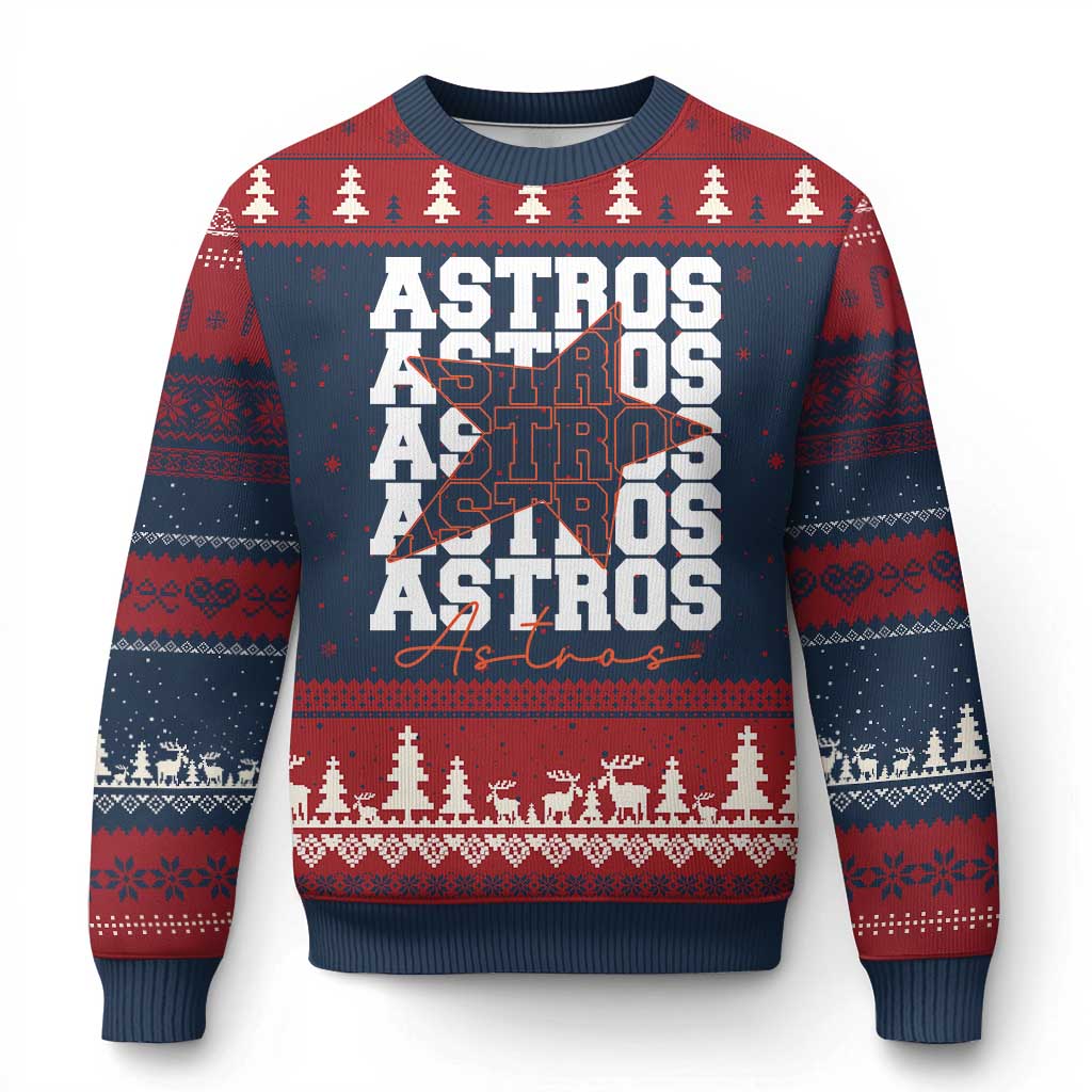 Vintage Astro Last Name Ugly Christmas Sweater Baseball Fan Graphic