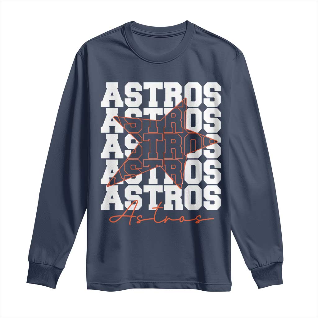 Vintage Astro Last Name Long Sleeve Shirt Baseball Fan Graphic
