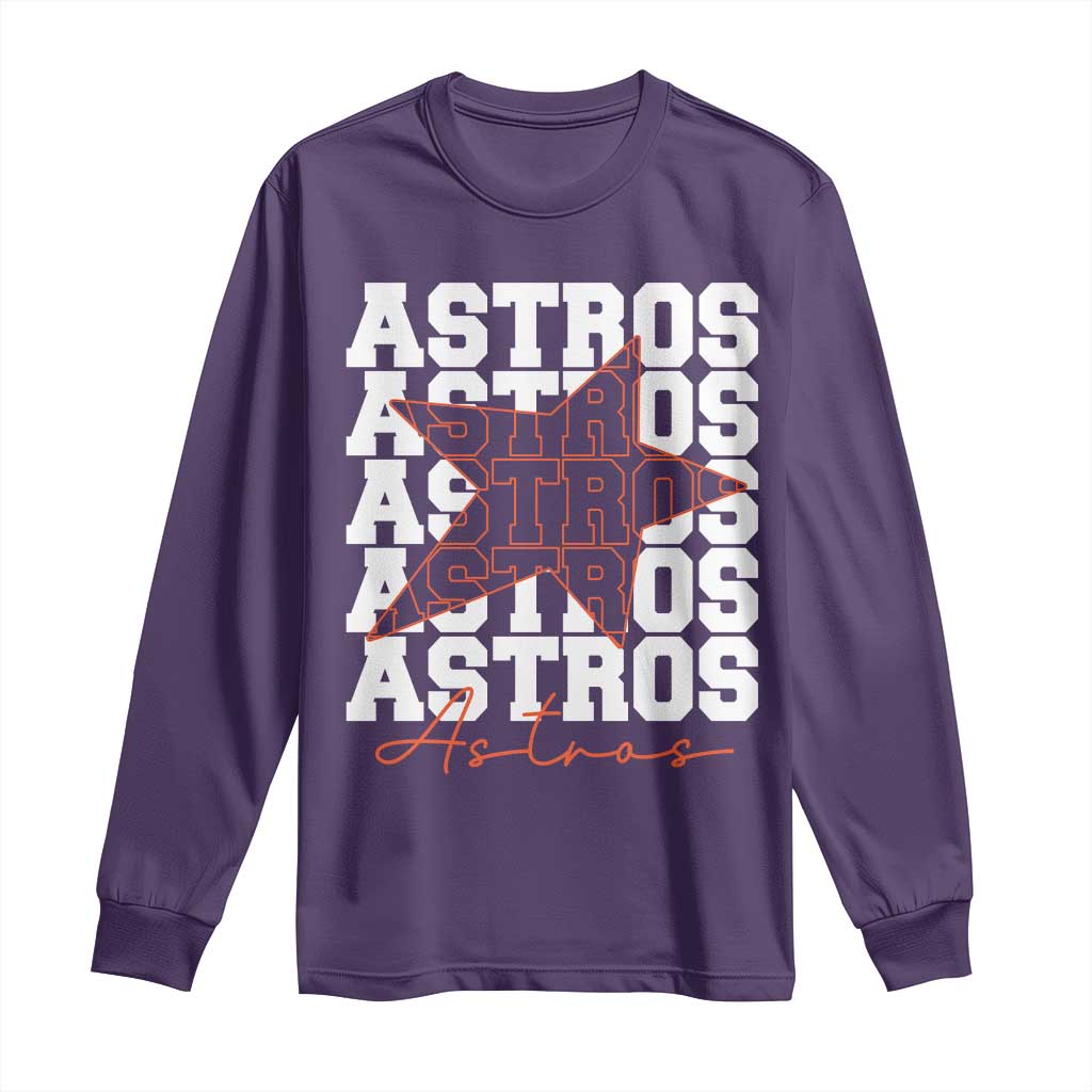 Vintage Astro Last Name Long Sleeve Shirt Baseball Fan Graphic