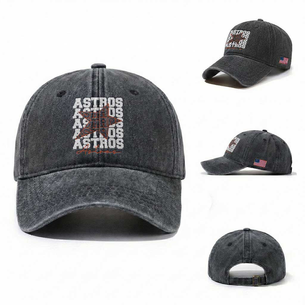 Vintage Astro Last Name Washed Cotton Baseball Cap Baseball Fan Graphic