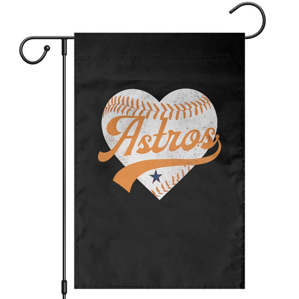 Retro Astro Script Name Garden Flag Baseball Heart Vintage Sports Fans