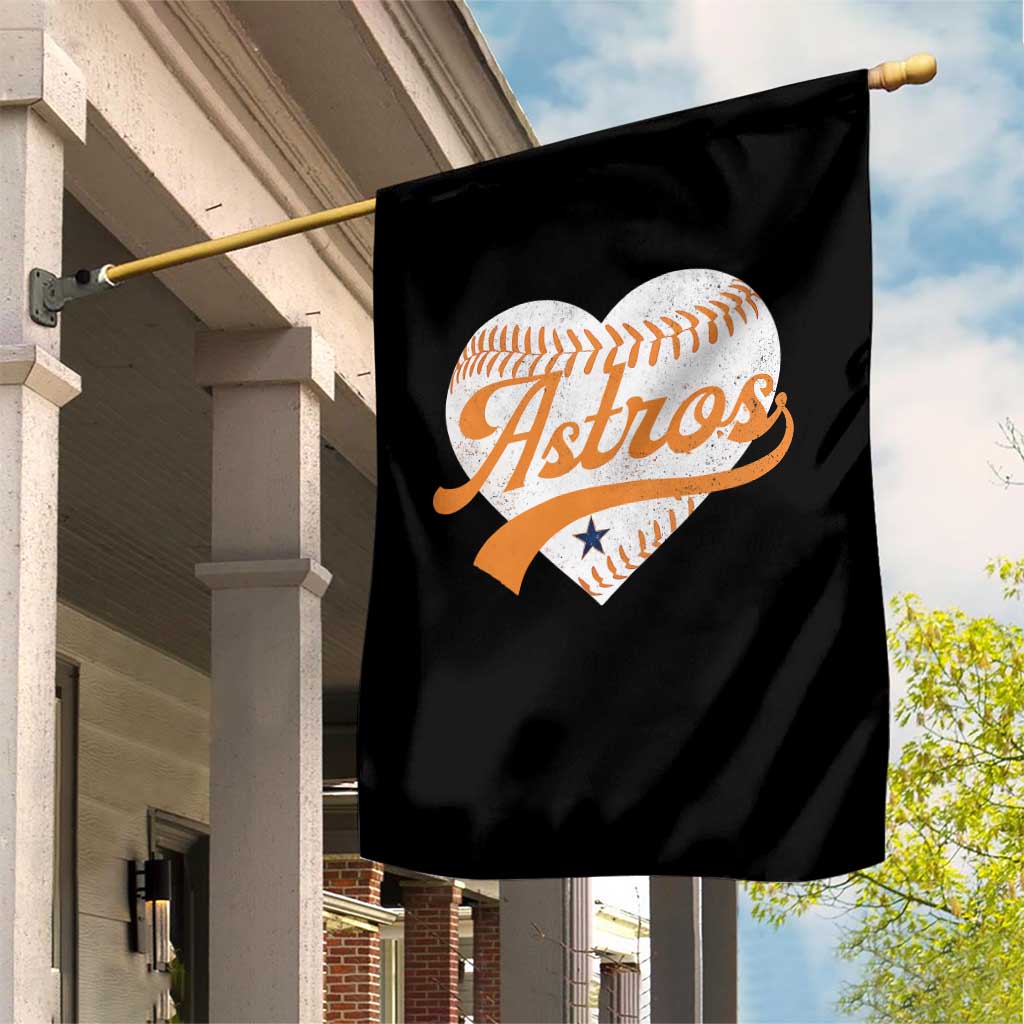 Retro Astro Script Name Garden Flag Baseball Heart Vintage Sports Fans