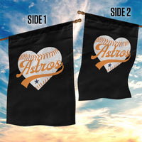 Retro Astro Script Name Garden Flag Baseball Heart Vintage Sports Fans