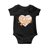 Retro Astro Script Name Baby Onesie Baseball Heart Vintage Sports Fans