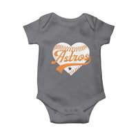 Retro Astro Script Name Baby Onesie Baseball Heart Vintage Sports Fans