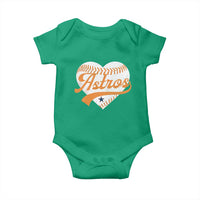 Retro Astro Script Name Baby Onesie Baseball Heart Vintage Sports Fans