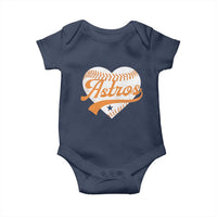 Retro Astro Script Name Baby Onesie Baseball Heart Vintage Sports Fans