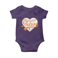 Retro Astro Script Name Baby Onesie Baseball Heart Vintage Sports Fans
