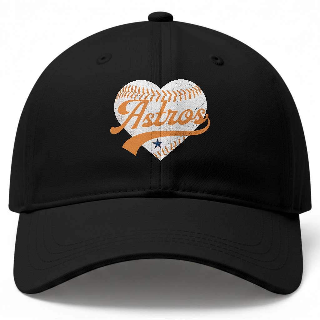 Retro Astro Script Name Baseball Cap Baseball Heart Vintage Sports Fans