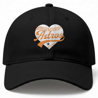 Retro Astro Script Name Baseball Cap Baseball Heart Vintage Sports Fans