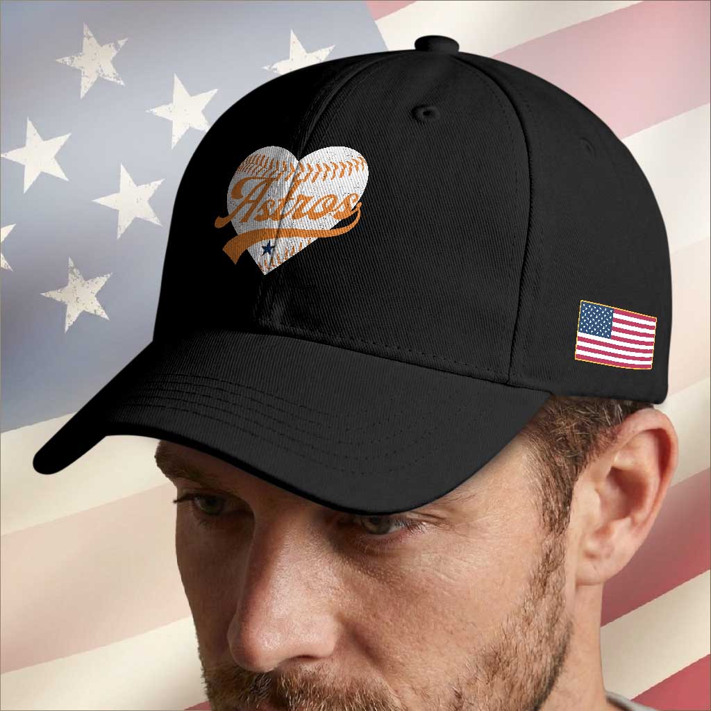 Retro Astro Script Name Baseball Cap Baseball Heart Vintage Sports Fans