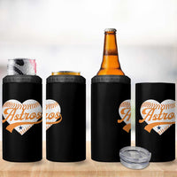 Retro Astro Script Name 4 in 1 Can Cooler Tumbler Baseball Heart Vintage Sports Fans