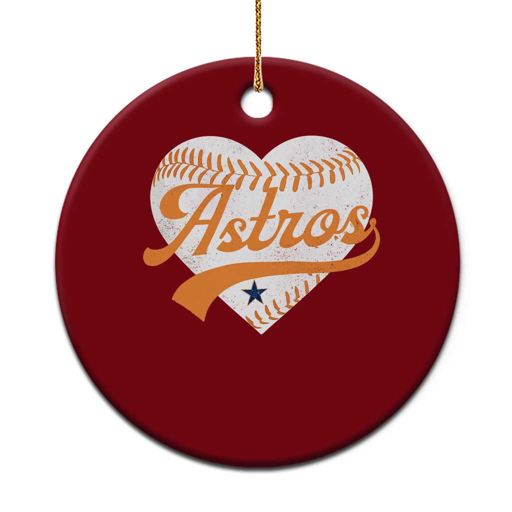 Retro Astro Script Name Ceramic Ornament Baseball Heart Vintage Sports Fans