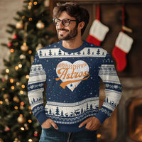 Retro Astro Script Name Ugly Christmas Sweater Baseball Heart Vintage Sports Fans