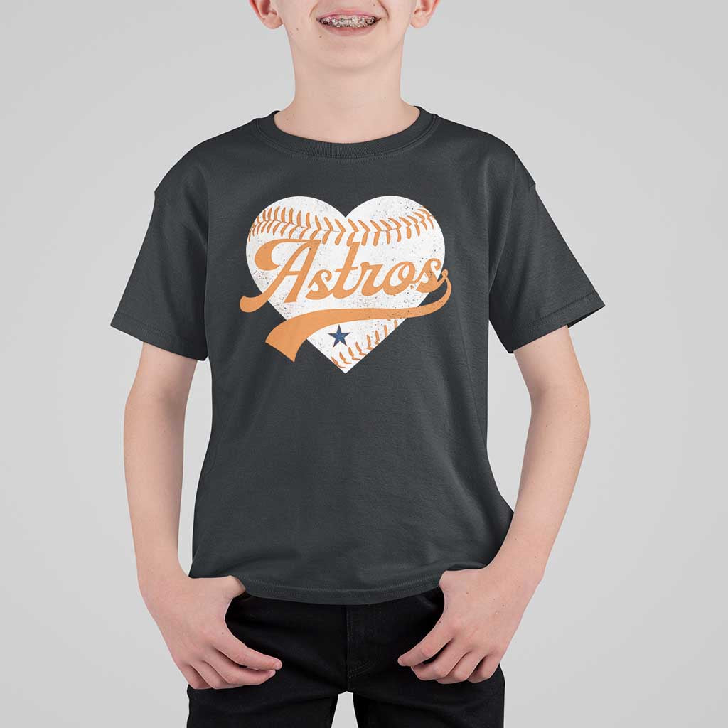 Retro Astro Script Name T Shirt For Kid Baseball Heart Vintage Sports Fans