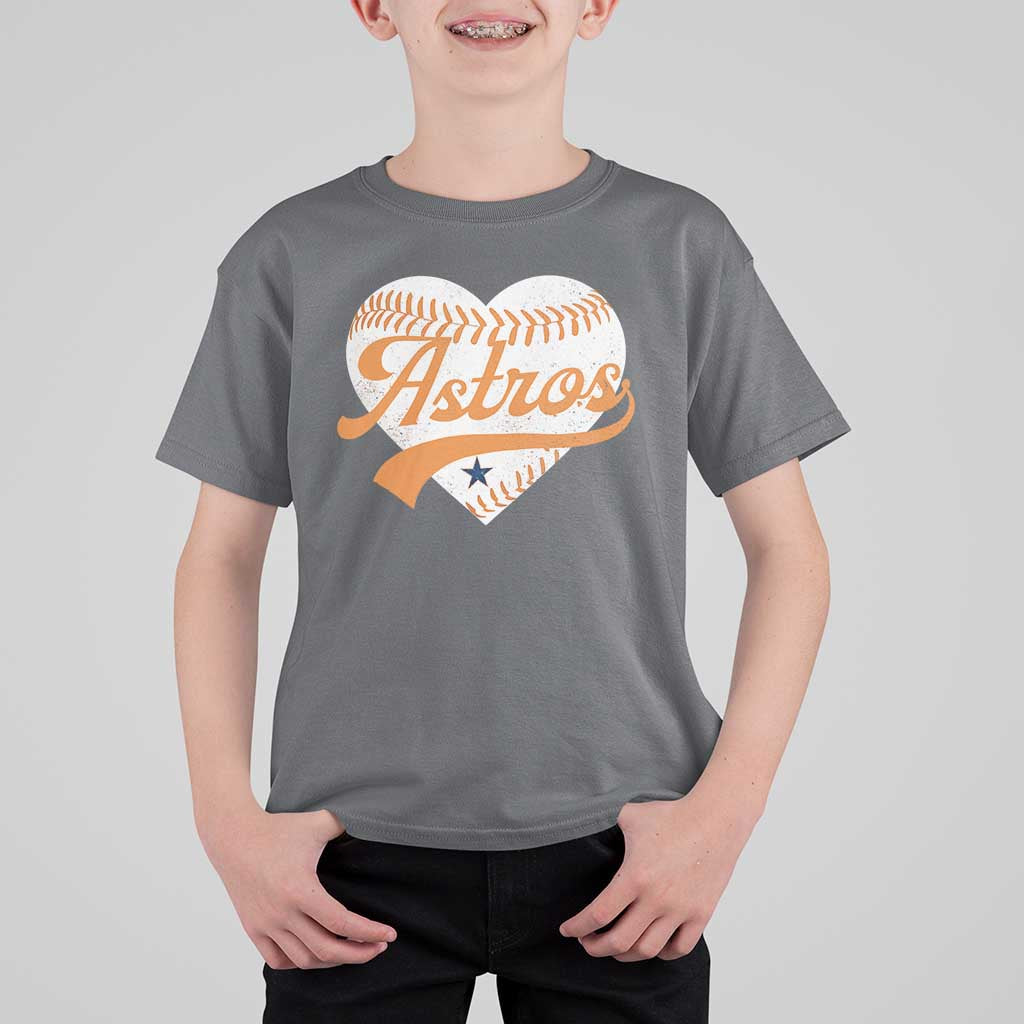 Retro Astro Script Name T Shirt For Kid Baseball Heart Vintage Sports Fans