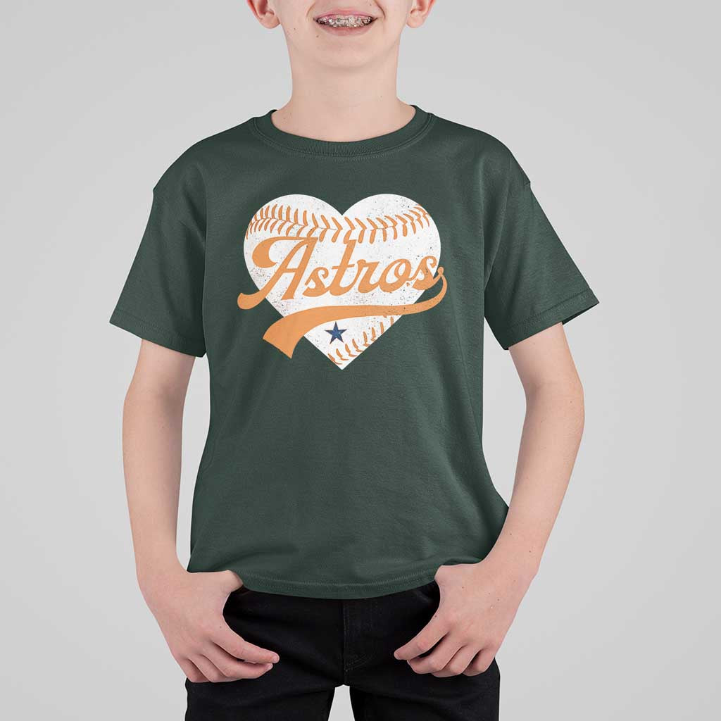 Retro Astro Script Name T Shirt For Kid Baseball Heart Vintage Sports Fans