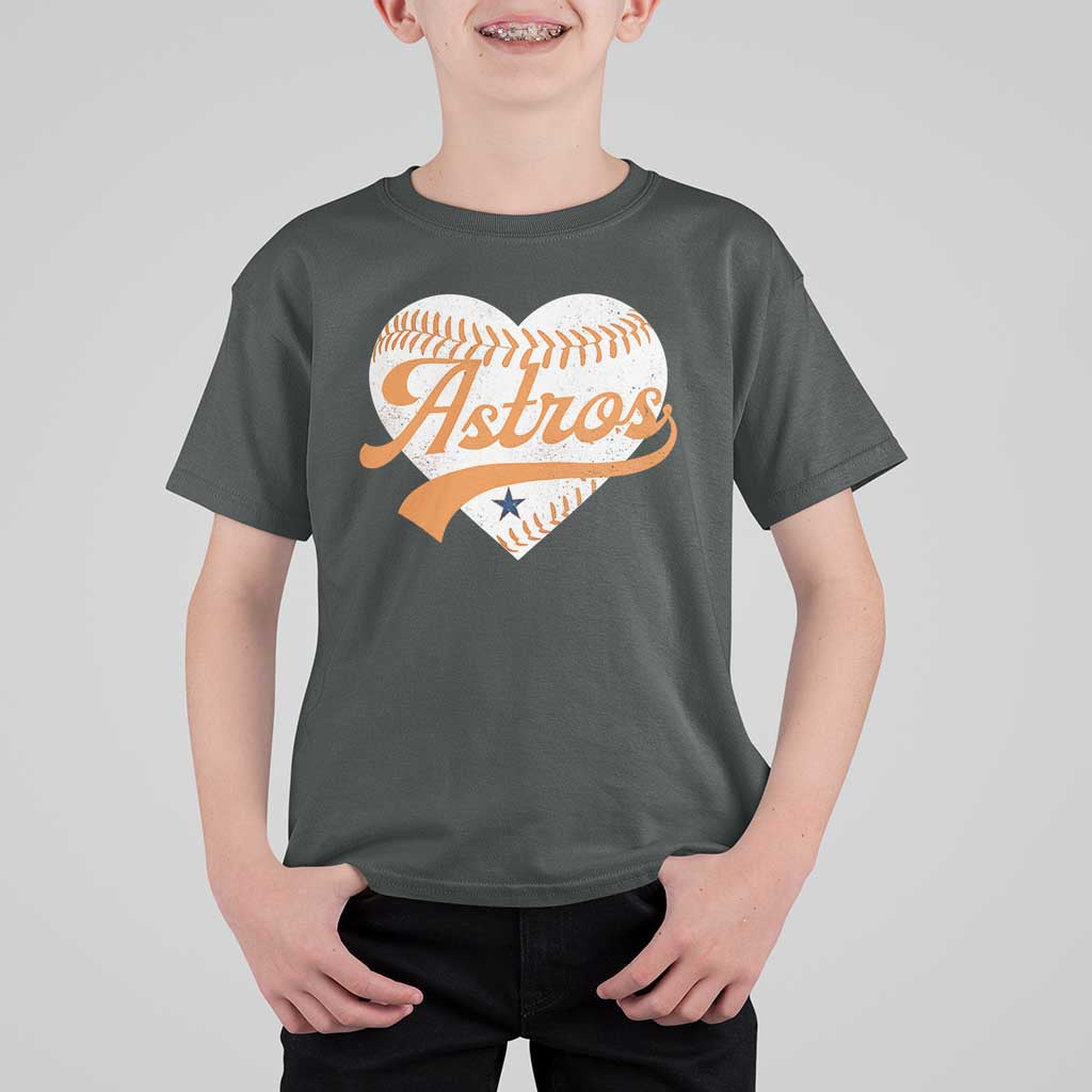 Retro Astro Script Name T Shirt For Kid Baseball Heart Vintage Sports Fans
