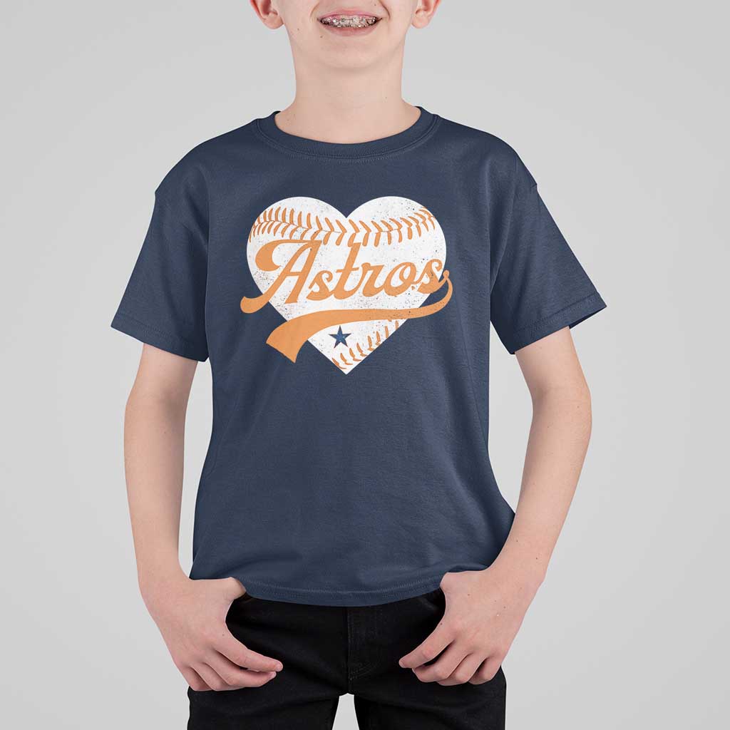 Retro Astro Script Name T Shirt For Kid Baseball Heart Vintage Sports Fans