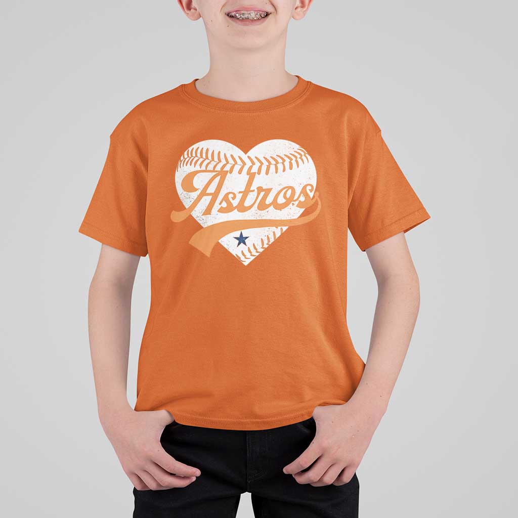 Retro Astro Script Name T Shirt For Kid Baseball Heart Vintage Sports Fans