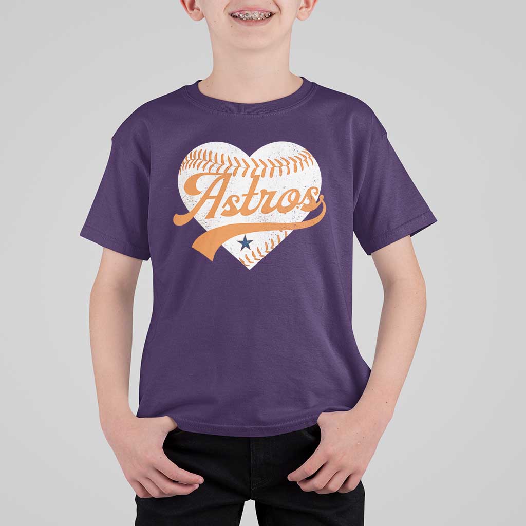 Retro Astro Script Name T Shirt For Kid Baseball Heart Vintage Sports Fans
