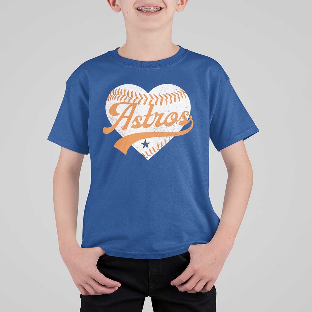 Retro Astro Script Name T Shirt For Kid Baseball Heart Vintage Sports Fans