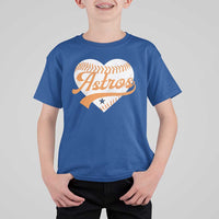 Retro Astro Script Name T Shirt For Kid Baseball Heart Vintage Sports Fans