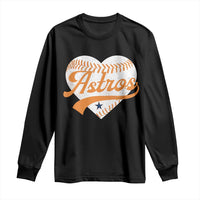 Retro Astro Script Name Long Sleeve Shirt Baseball Heart Vintage Sports Fans