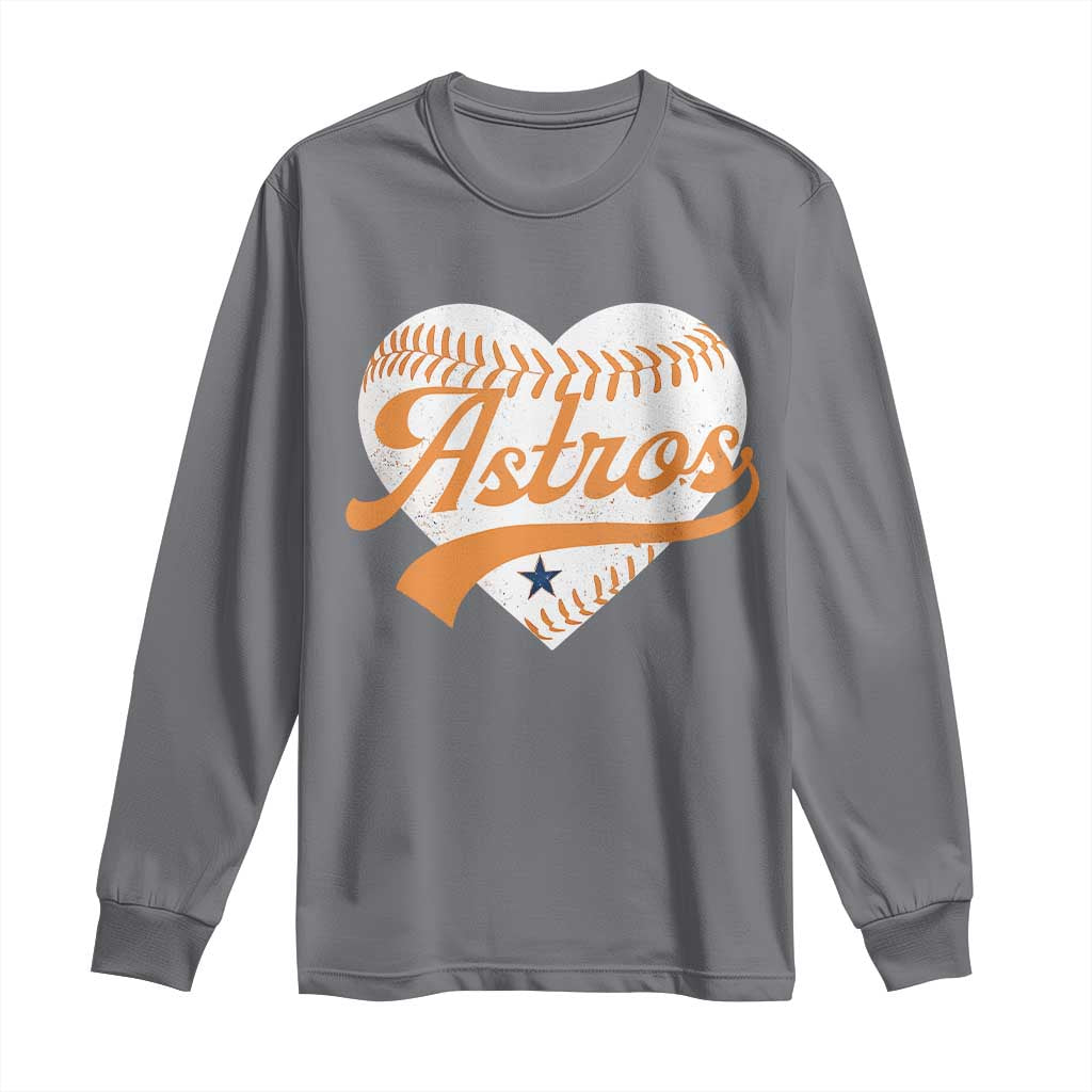 Retro Astro Script Name Long Sleeve Shirt Baseball Heart Vintage Sports Fans