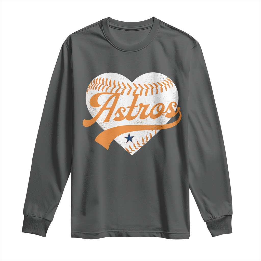 Retro Astro Script Name Long Sleeve Shirt Baseball Heart Vintage Sports Fans