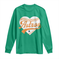 Retro Astro Script Name Long Sleeve Shirt Baseball Heart Vintage Sports Fans