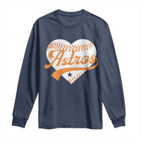 Retro Astro Script Name Long Sleeve Shirt Baseball Heart Vintage Sports Fans