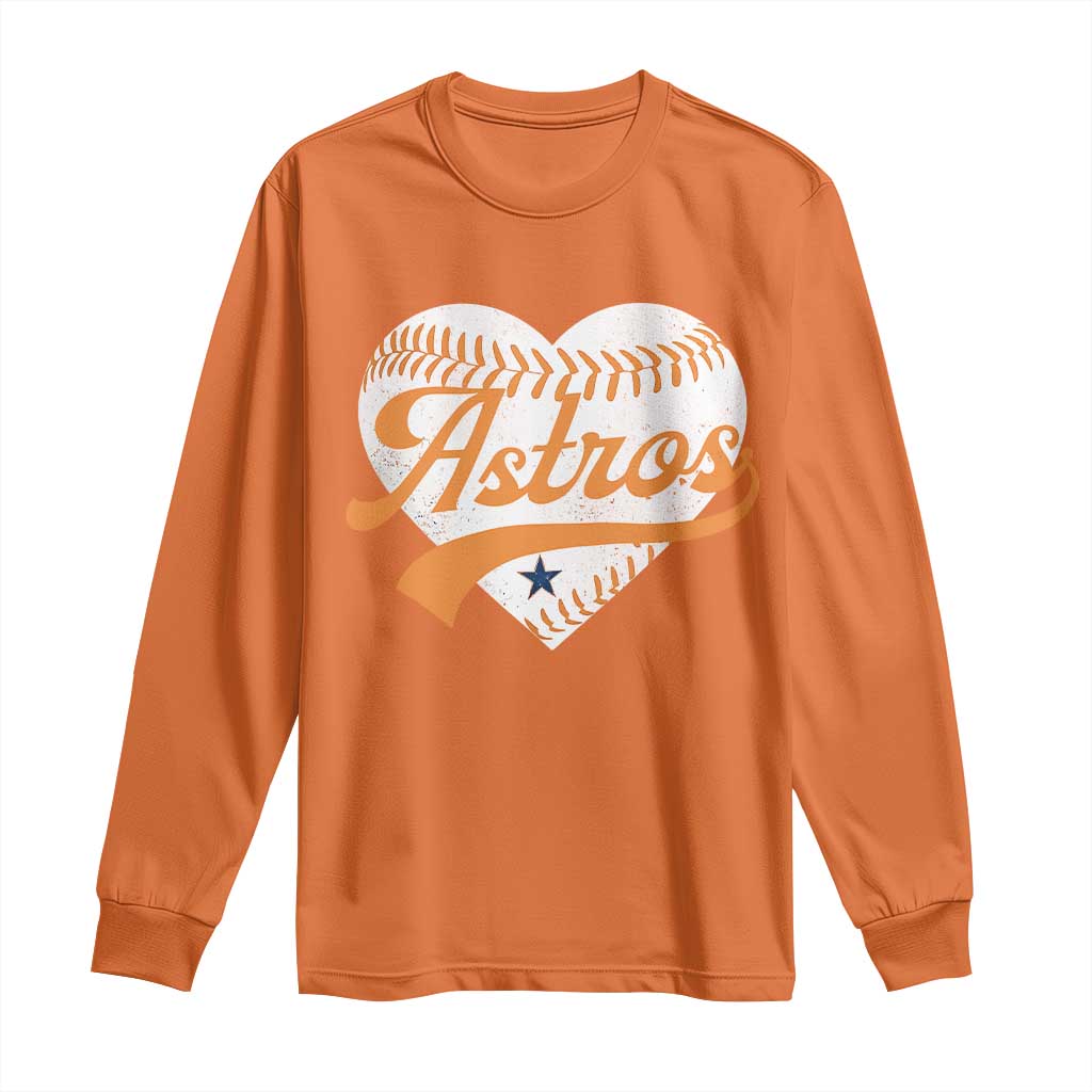 Retro Astro Script Name Long Sleeve Shirt Baseball Heart Vintage Sports Fans