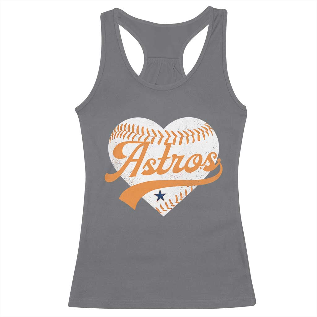 Retro Astro Script Name Racerback Tank Top Baseball Heart Vintage Sports Fans