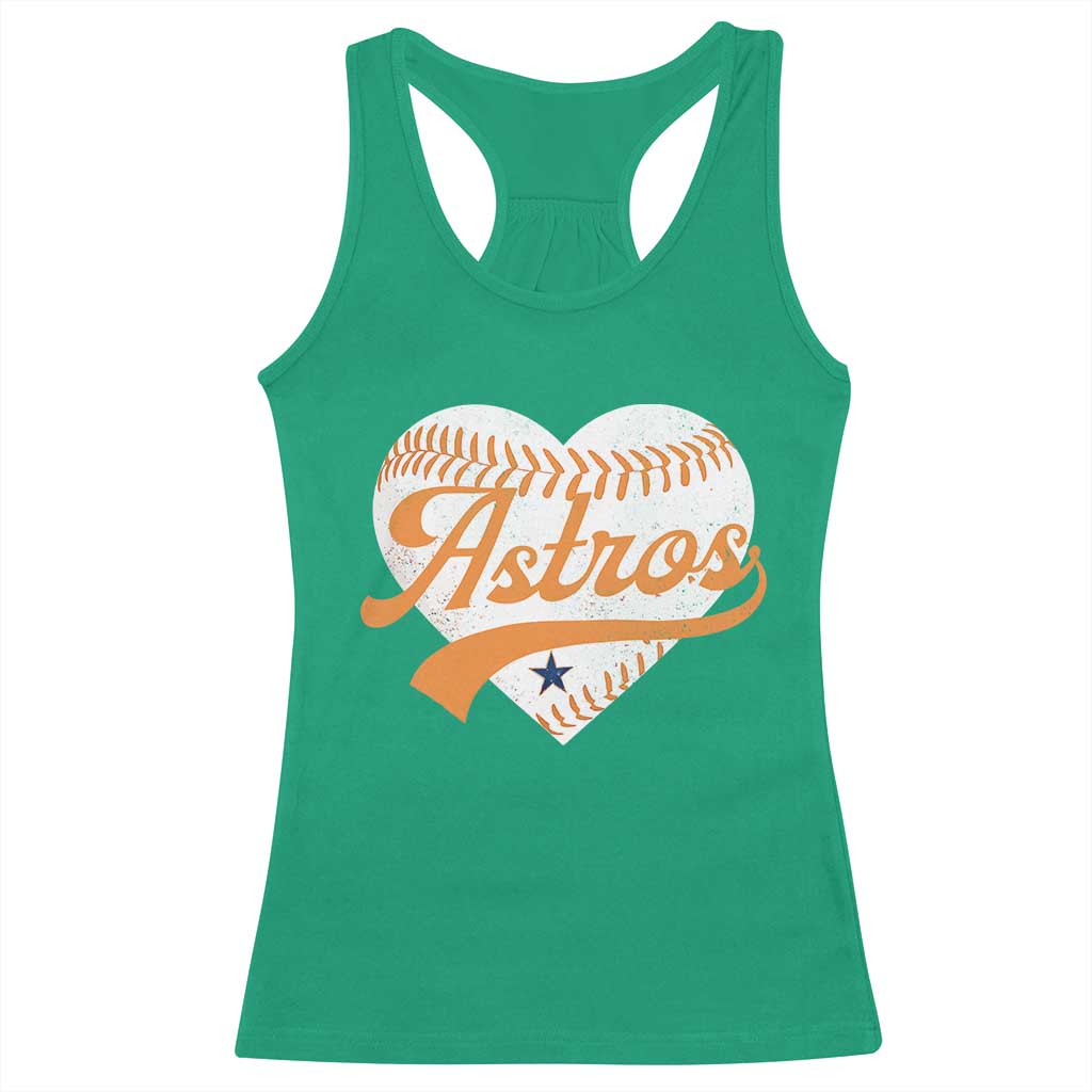 Retro Astro Script Name Racerback Tank Top Baseball Heart Vintage Sports Fans