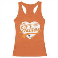Retro Astro Script Name Racerback Tank Top Baseball Heart Vintage Sports Fans