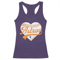 Retro Astro Script Name Racerback Tank Top Baseball Heart Vintage Sports Fans