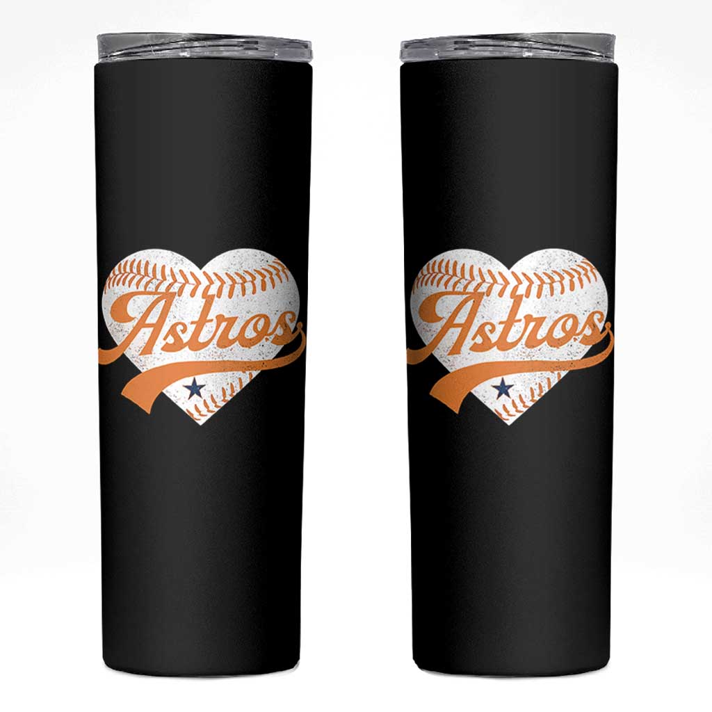 Retro Astro Script Name Skinny Tumbler Baseball Heart Vintage Sports Fans
